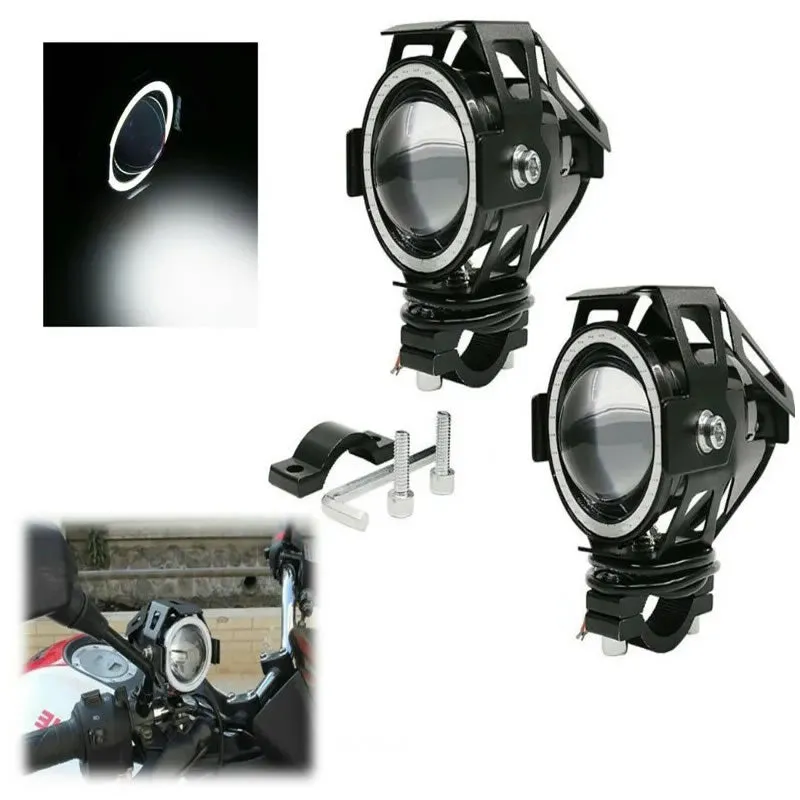 10W Motorcycle Led Headlight With Angel Eyes Hp-U7Mini
