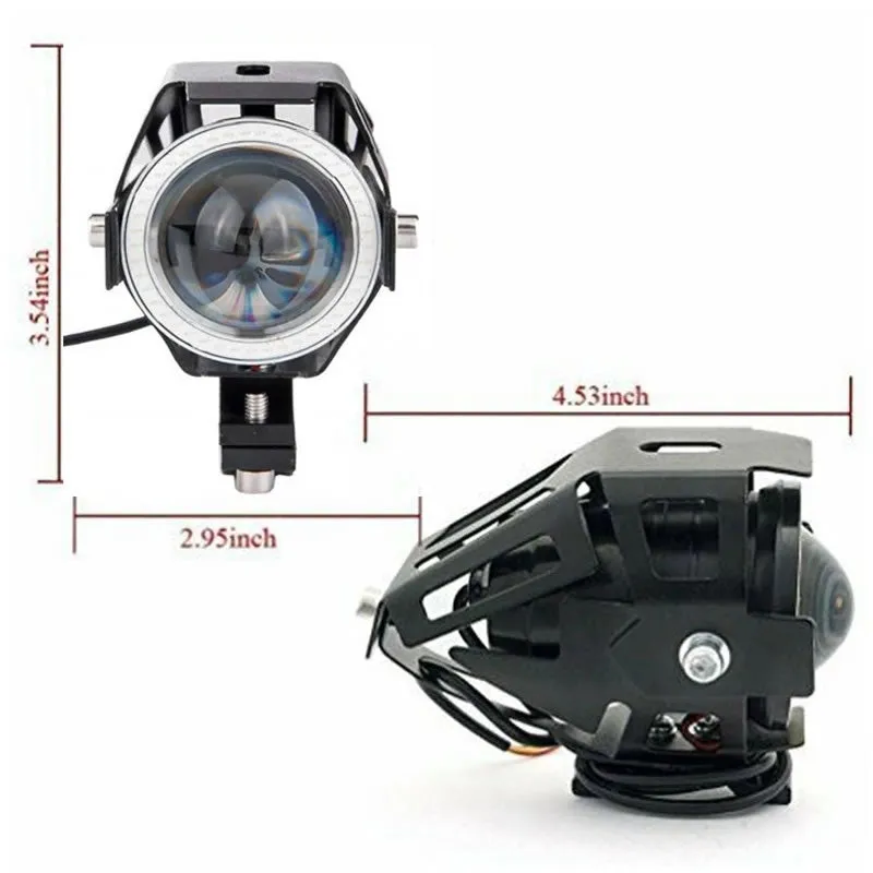 10W Motorcycle Led Headlight With Angel Eyes Hp-U7Mini