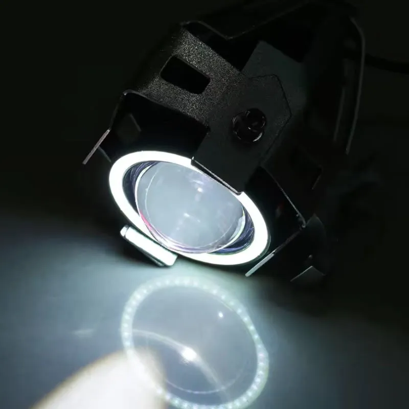 10W Motorcycle Led Headlight With Angel Eyes Hp-U7Mini