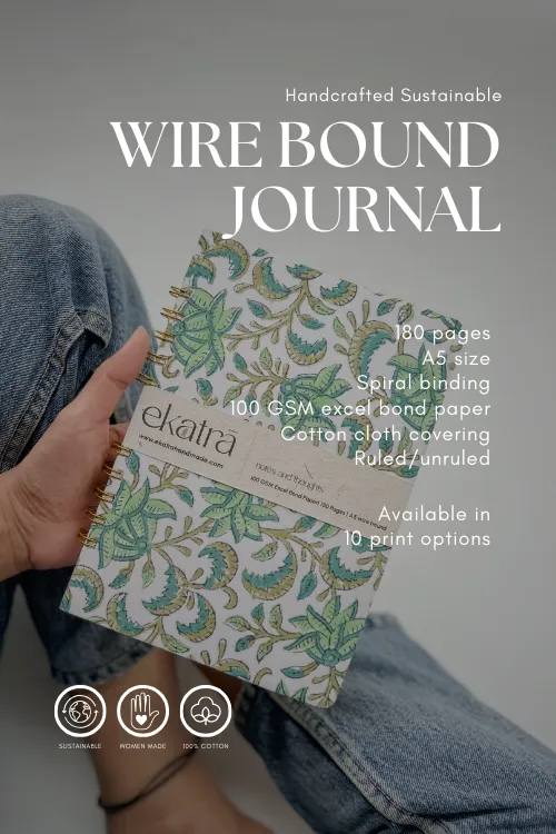 A5 Wire Bound Ruled Journal By Ekatra - Blue ( Set Of 2 )