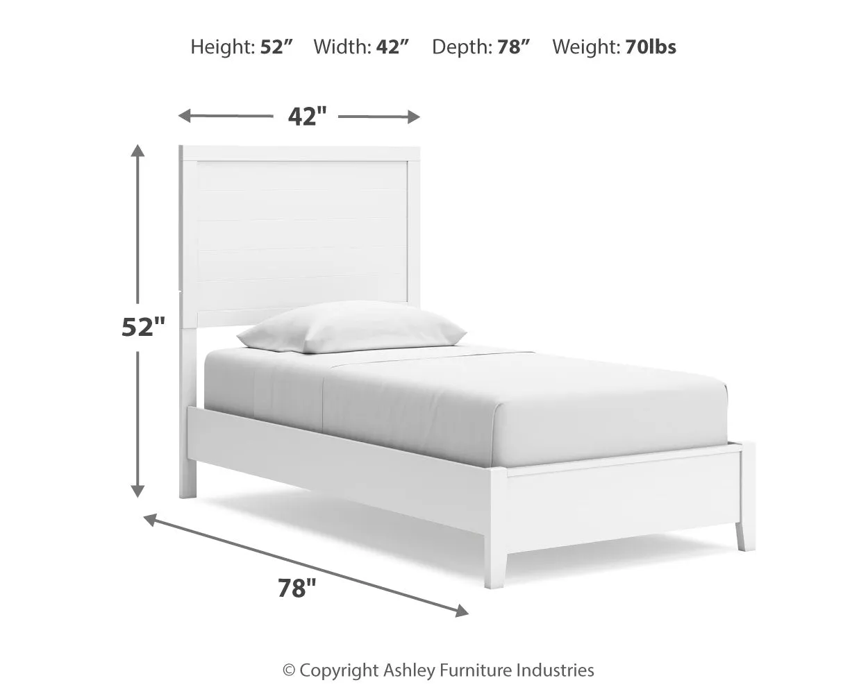 Binterglen Twin Panel Bed with Mirrored Dresser, Chest and Nightstand in White