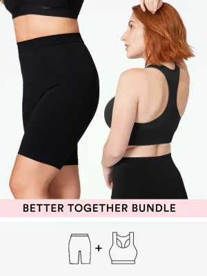Bundle Truekind® & Shapermint Essentials  - 1 Seamless Racerback Sports Bra   1 Bike Short