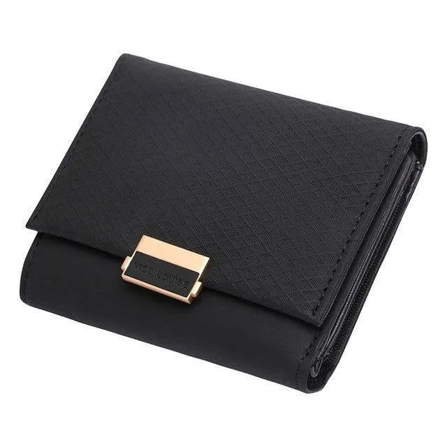 Chic Plaid Leather Wallet for Women - Compact Purse with Card Holder and Coin Pocket