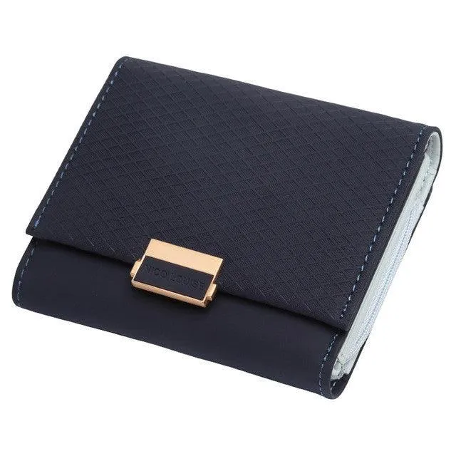 Chic Plaid Leather Wallet for Women - Compact Purse with Card Holder and Coin Pocket