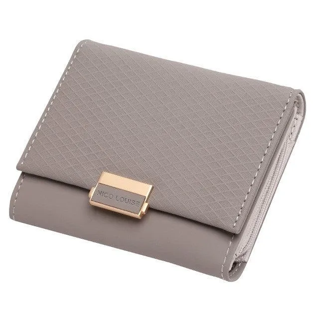 Chic Plaid Leather Wallet for Women - Compact Purse with Card Holder and Coin Pocket
