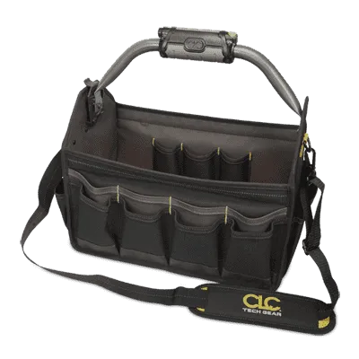 CLC L234 TECH GEAR LED Lighted Handle 15” Open Top Tool Carrier