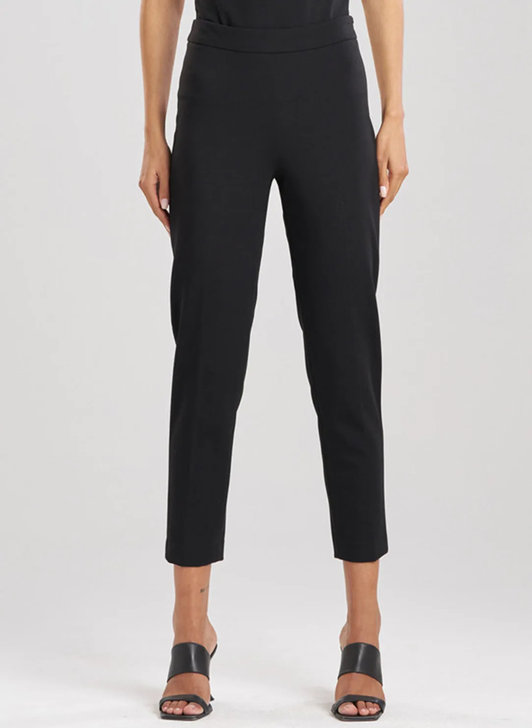 Compact Knit Black Pull On Pants