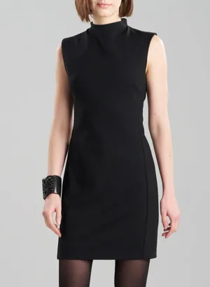 Compact Knit Black Sheath Dress
