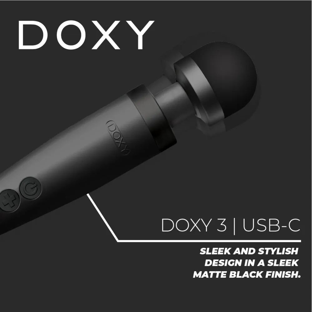 Doxy 3 USB-C Powered Wand Massager Black