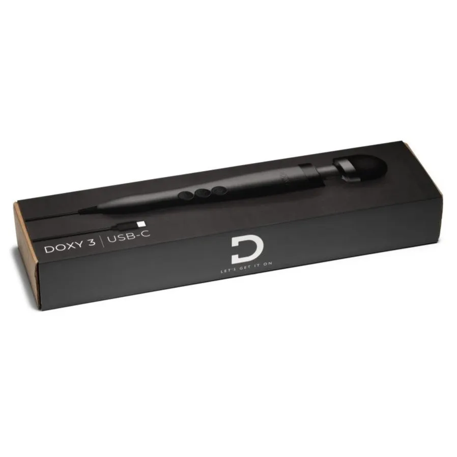 Doxy 3 USB-C Powered Wand Massager Black