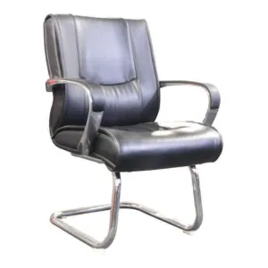 Euro Executive Visitors Arm Chair Black Chrome Cantilever Base