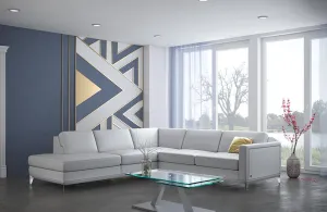 Frankfurt Light Gray Leather Sectional