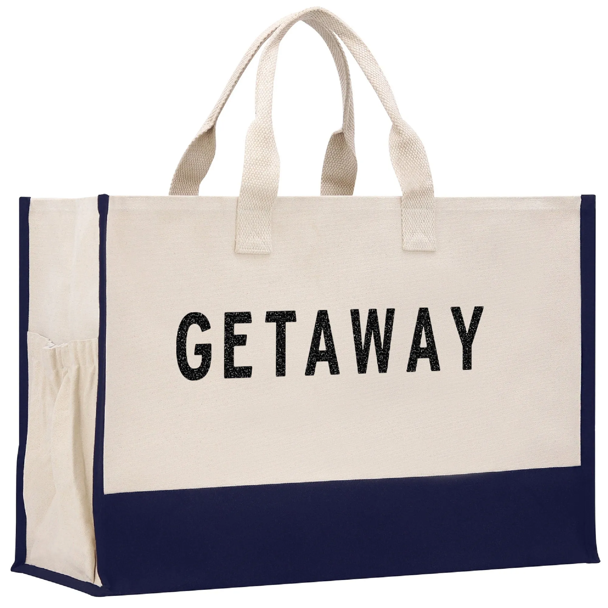 Getaway Beach Tote Bag XL - Oversized Chic Tote Bag with Zipper and Inner Pocket-Gift for Her -Vacation Tote Bag -Weekender Bag -Travel Tote
