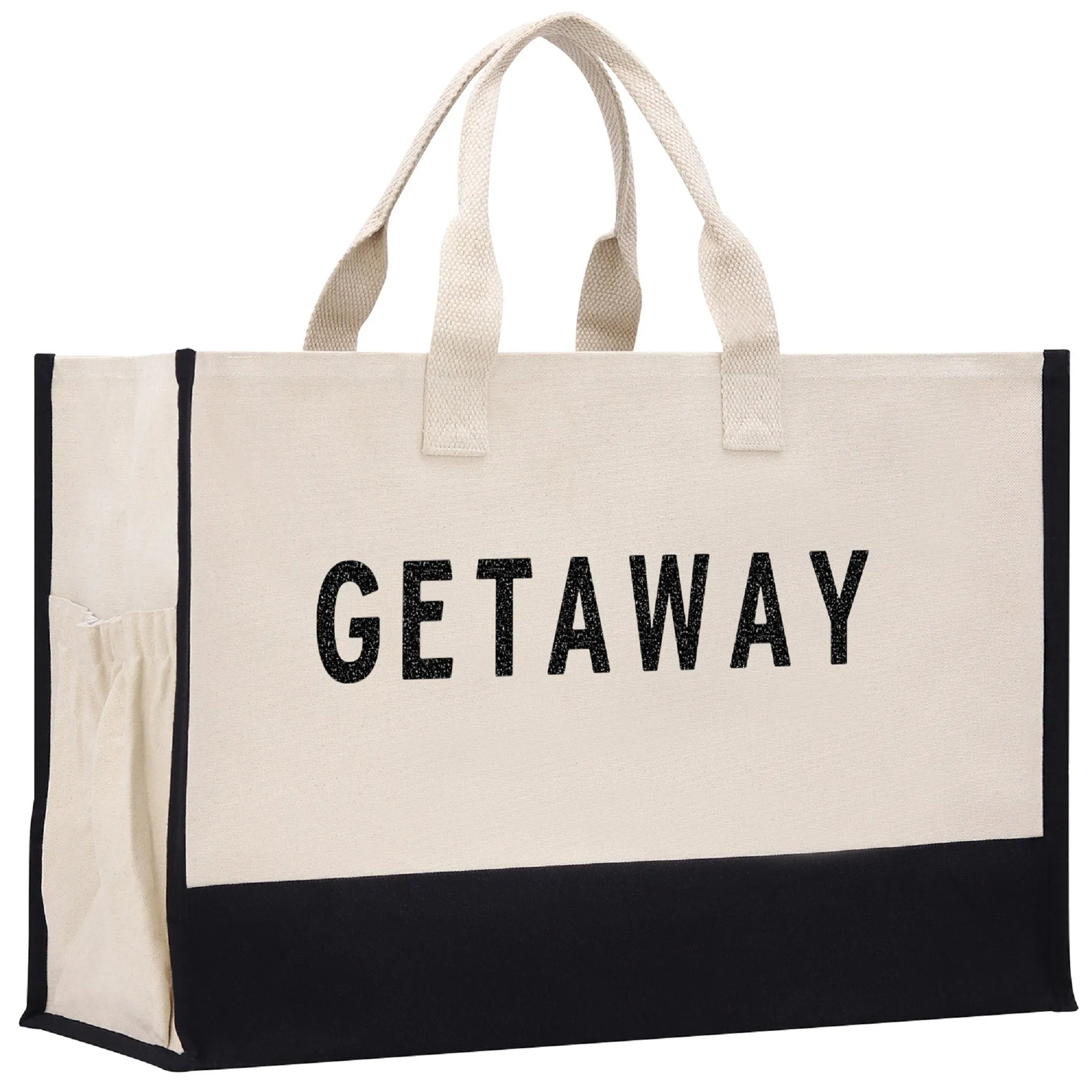 Getaway Beach Tote Bag XL - Oversized Chic Tote Bag with Zipper and Inner Pocket-Gift for Her -Vacation Tote Bag -Weekender Bag -Travel Tote