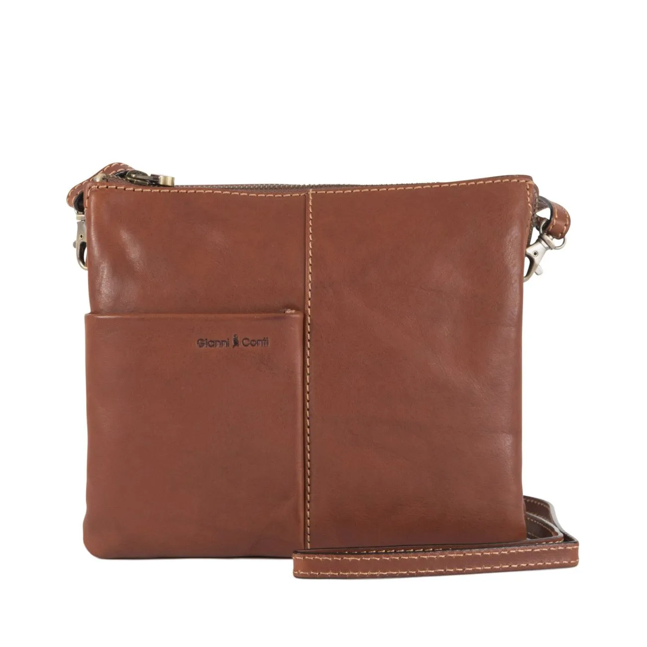Gianni Conti Mary Cognac Leather Shoulder Bag