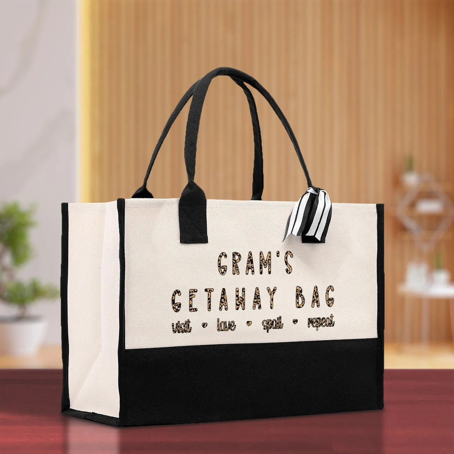 Gram's Getaway Bag Leopard Grandma Tote Bag Nana Bag Grandma Gift Bag Shopping Bag Mothers Day Gift Live Love Spoil Bag Grandma Beach Bag