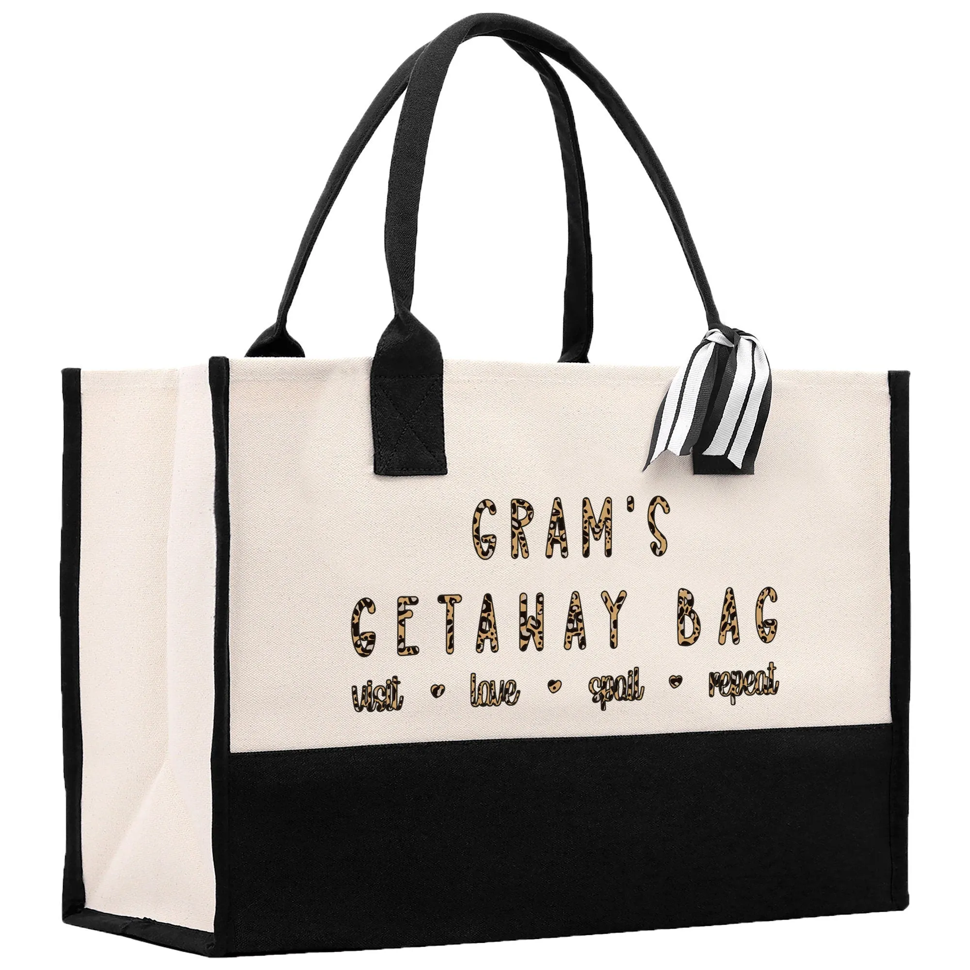 Gram's Getaway Bag Leopard Grandma Tote Bag Nana Bag Grandma Gift Bag Shopping Bag Mothers Day Gift Live Love Spoil Bag Grandma Beach Bag