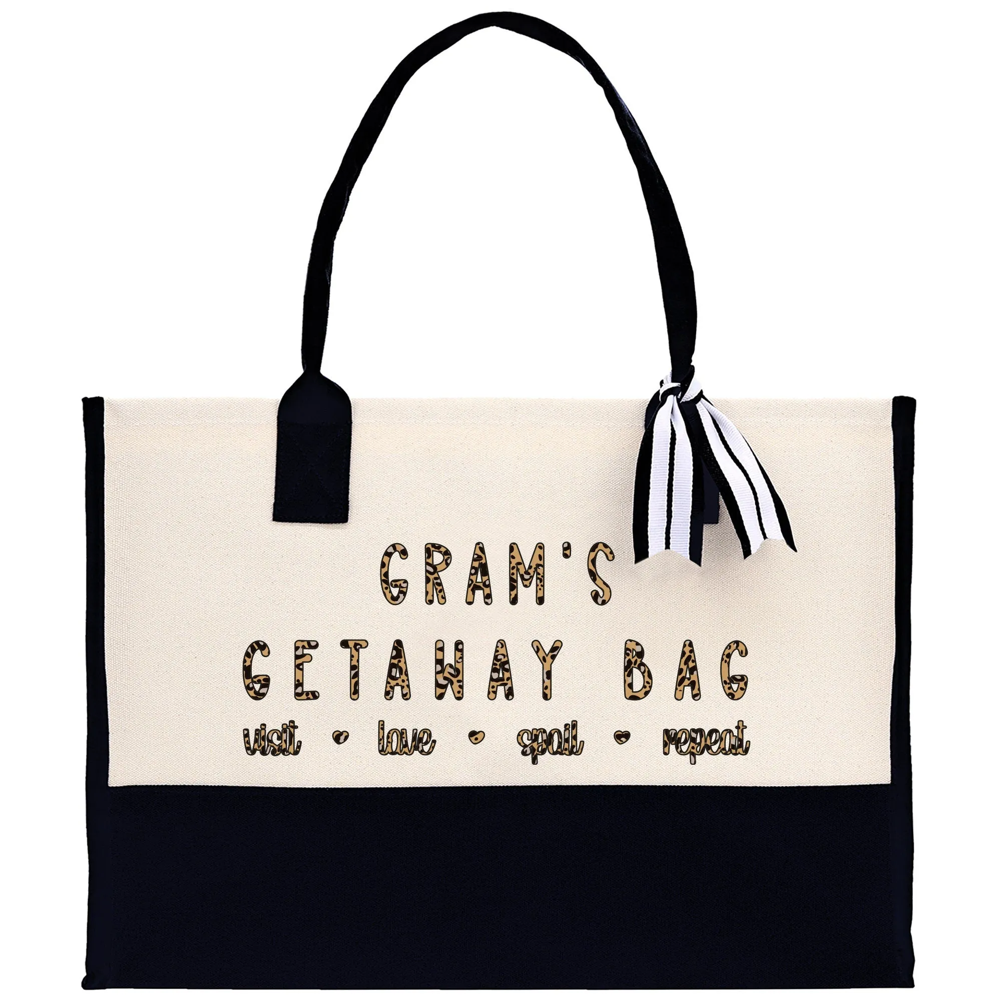 Gram's Getaway Bag Leopard Grandma Tote Bag Nana Bag Grandma Gift Bag Shopping Bag Mothers Day Gift Live Love Spoil Bag Grandma Beach Bag