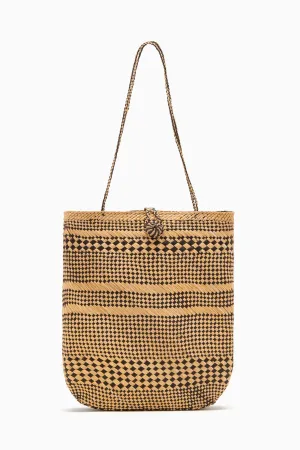 Marta Flat Tote - Chocolate Stripe