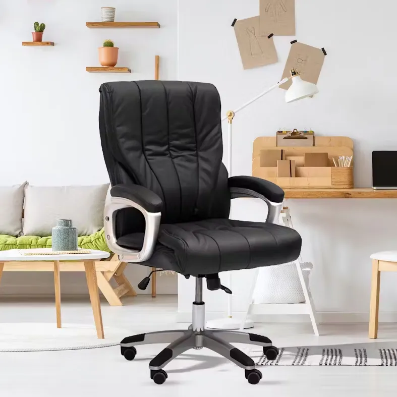 Medium-Back Executive Pu Leather Adjustable Height Office Chair 518L Black