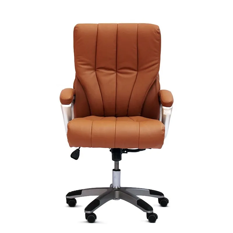 Medium-Back Executive Pu Leather Adjustable Height Office Chair 518L Brown