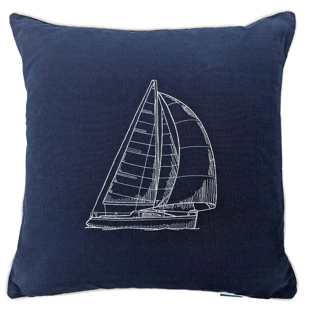 Mirage Haven Sail Dark Blue 50x50cm Kids Cushion Cover
