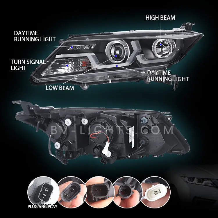 Modified headlight for 2014-2016 Honda City Upgrade to the Latest Style HID bulbs plug and play
