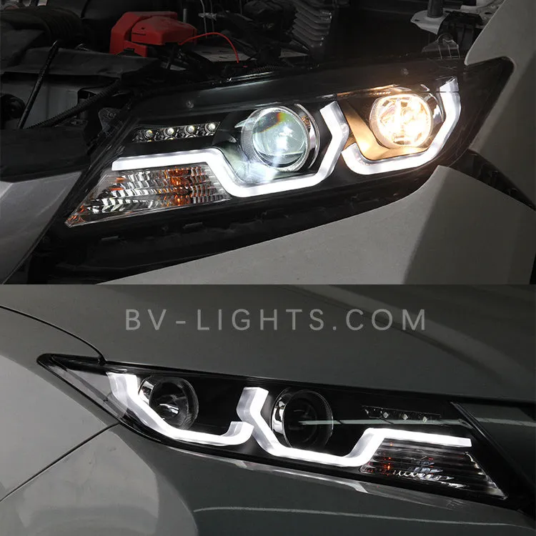 Modified headlight for 2014-2016 Honda City Upgrade to the Latest Style HID bulbs plug and play