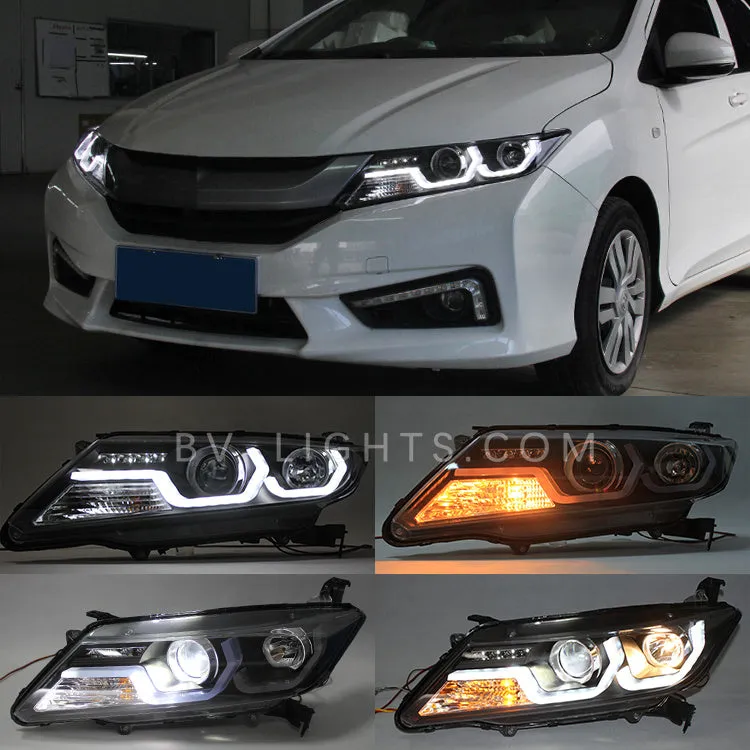 Modified headlight for 2014-2016 Honda City Upgrade to the Latest Style HID bulbs plug and play
