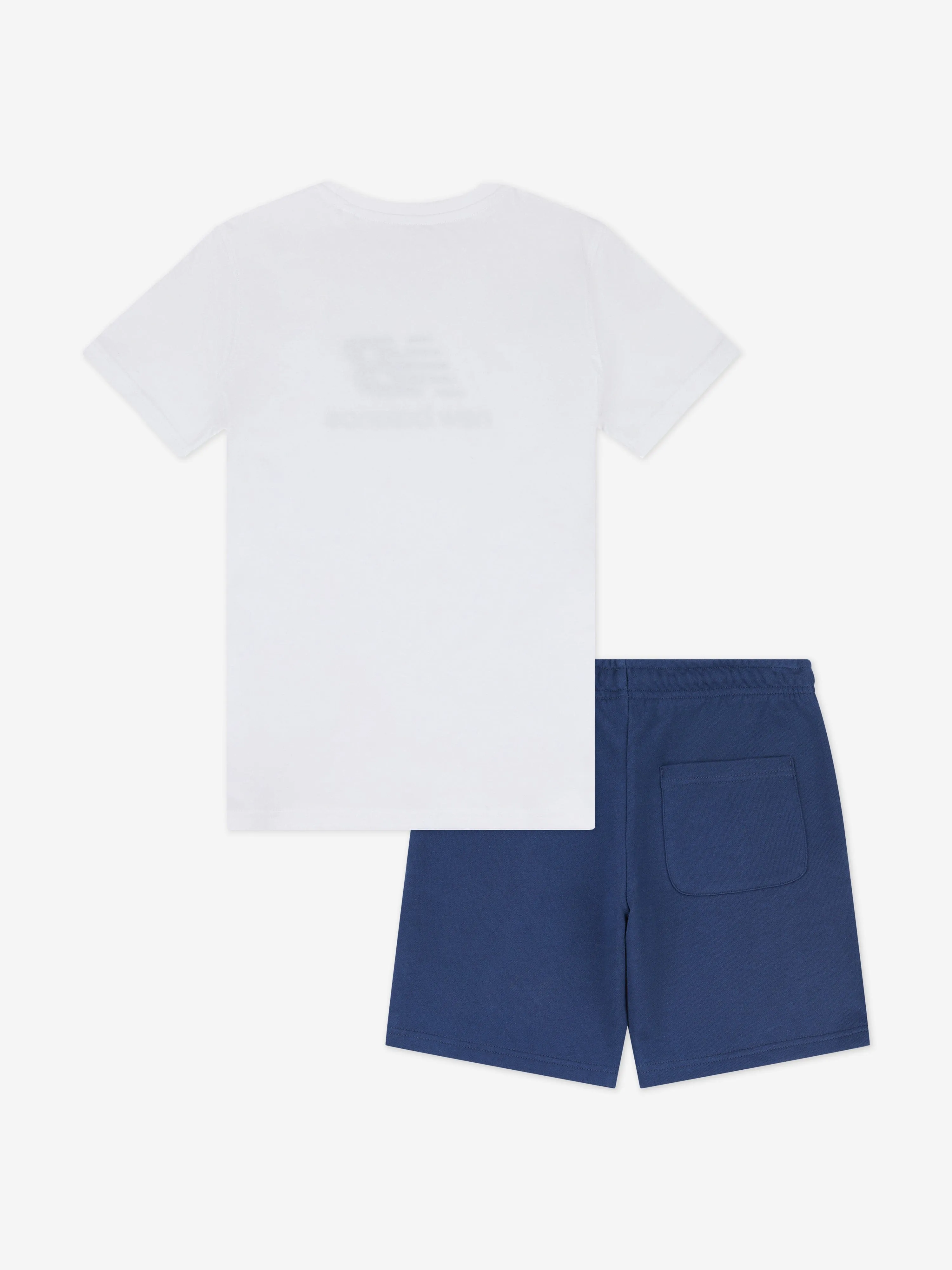 New Balance Boys Stacked Logo Short Set in White