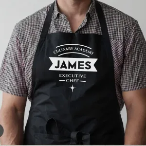 Personalised Executive Chef Apron - Culinary Academy - Custom Name