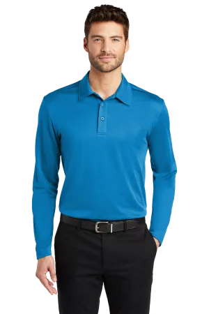 Port Authority® Silk Touch™ Performance Long Sleeve Polo - Brilliant Blue