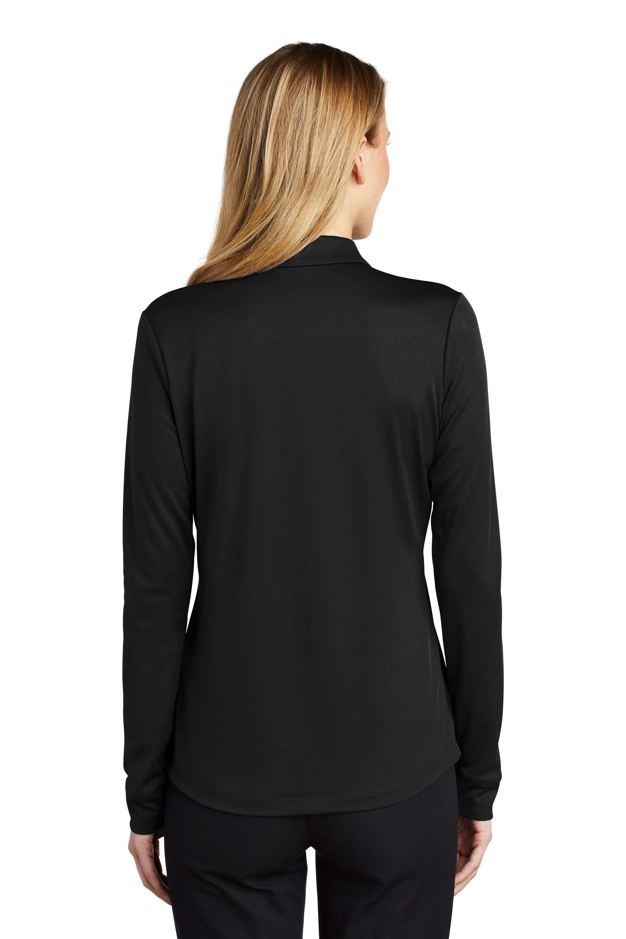 Port Authority ® Women's Silk Touch ™ Performance Long Sleeve Polo - Black