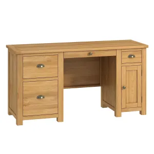 Roseland Oak Double Pedestal Desk