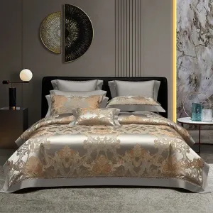 Silk-Like Satin 4-Piece Duvet Cover Set with Double Stitching & Pillowcases