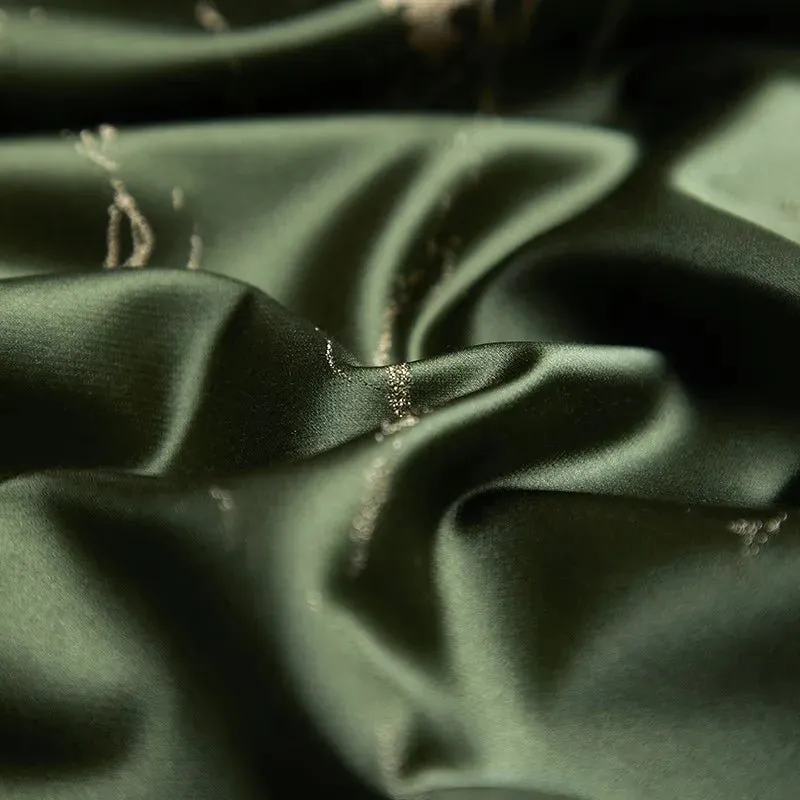 Silk-Like Satin 4-Piece Duvet Cover Set with Double Stitching & Pillowcases
