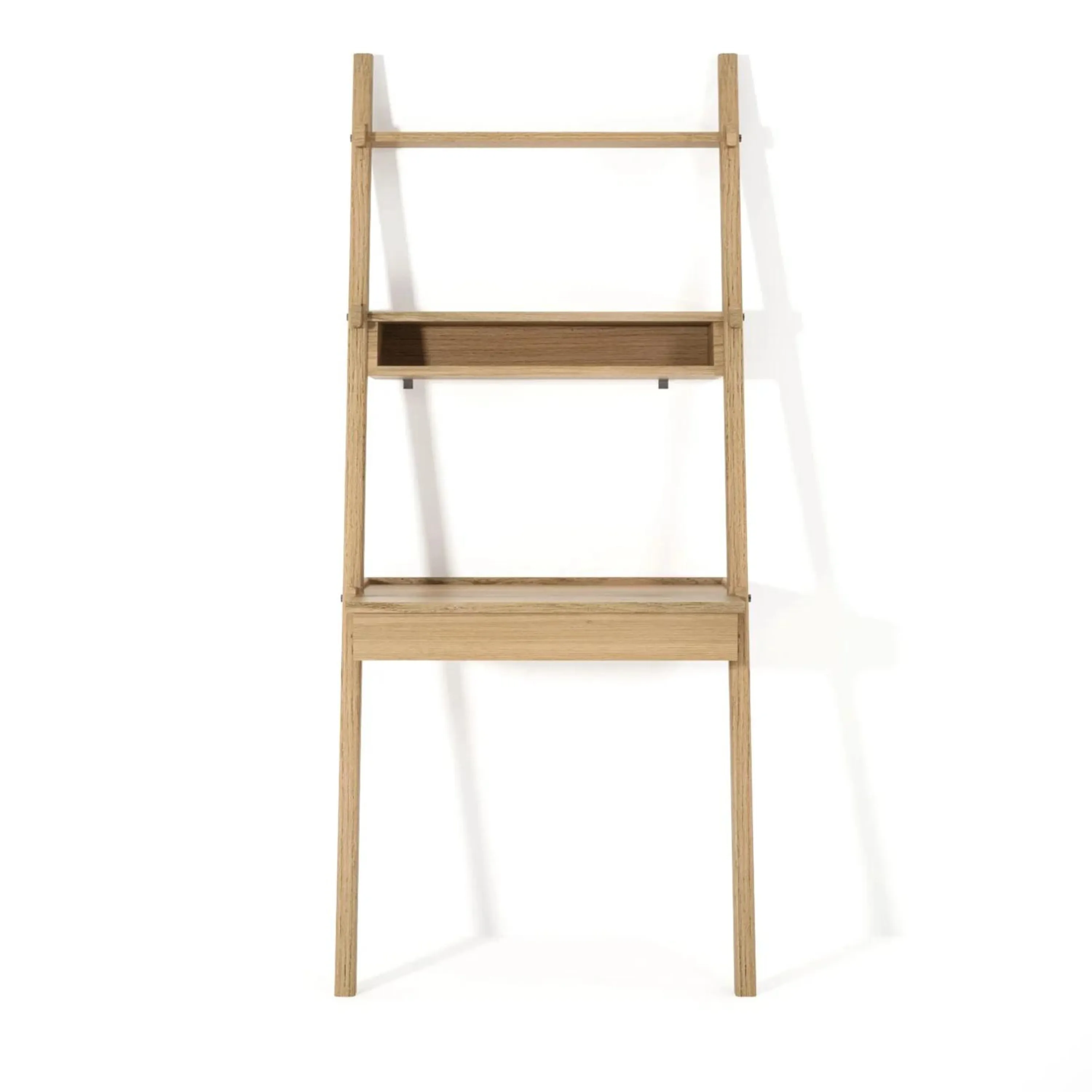 Simply City Ladder Shelves w/Drawer Desk & Niche - Oak