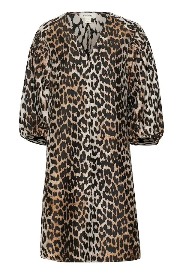 Soaked in Luxury Chiba Eteri Dress in Leopard Pattern