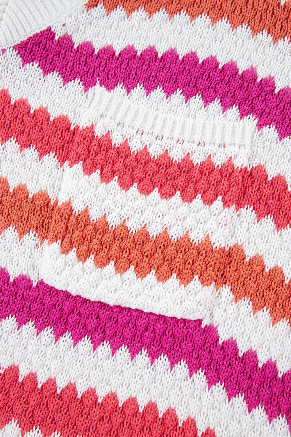 Stripe V-Neck Sweater Plus Size