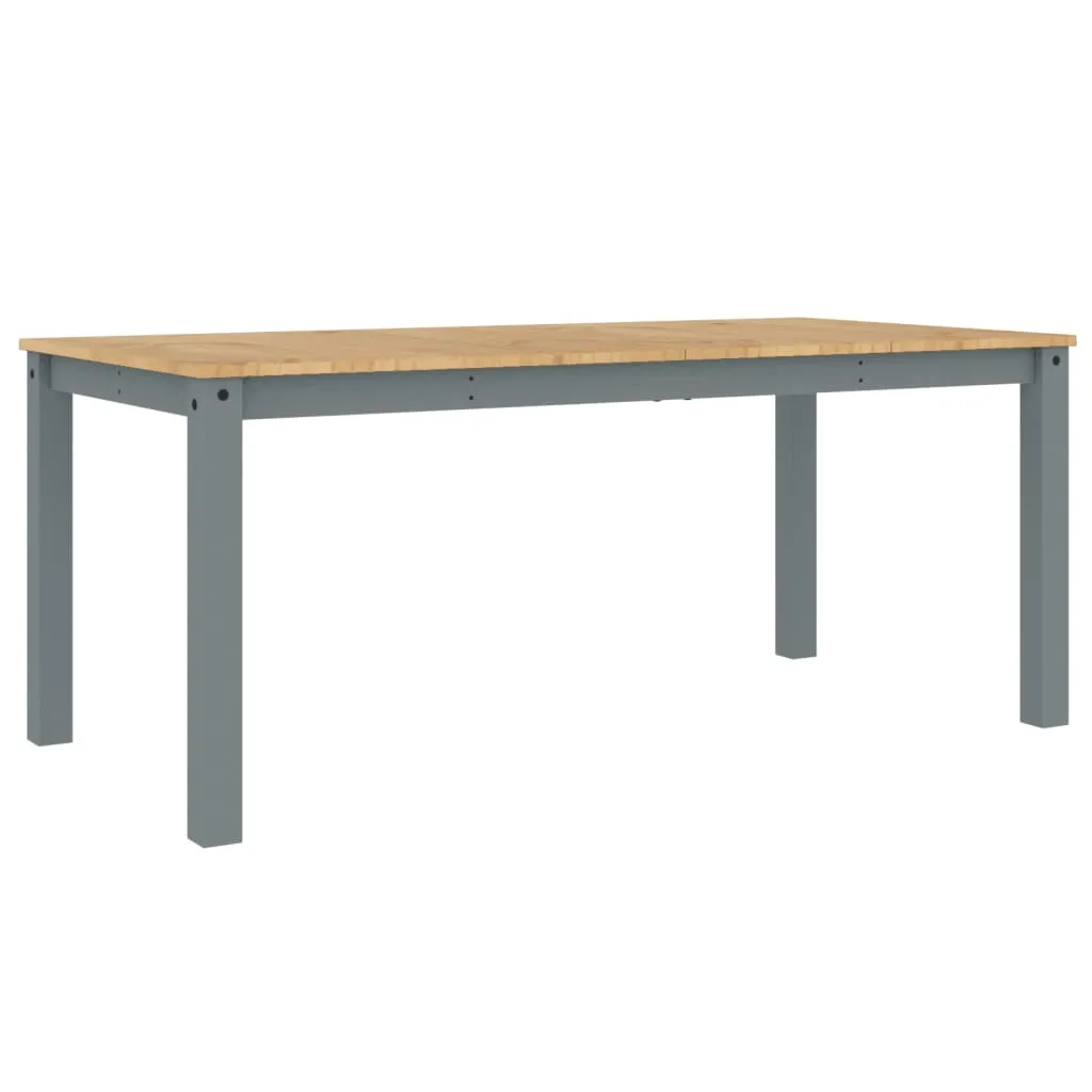 vidaXL Solid Pine Wood Dining Table in Panama Grey - 180x90x75 cm | Minimalist Design, Rustic Charm, Durable Quality