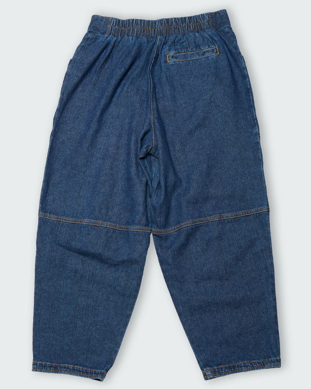 Waste Yarn Denim Cropped Barrel Leg Jeans