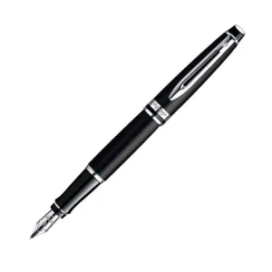 Waterman Expert Fountain Pen - Black   Chrome Trim - Medium