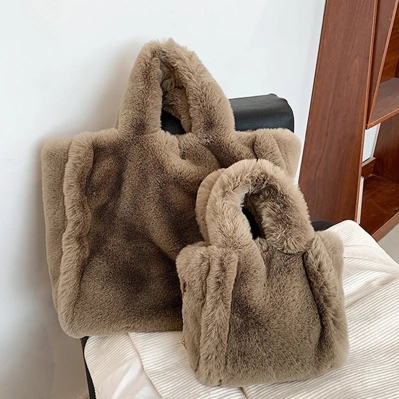 Winter Plush Handbag – Stylish and Cozy Tote for Women